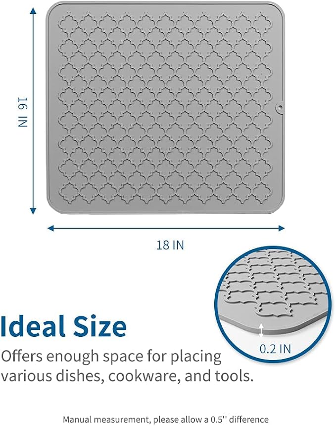 AMOAMI-Dish Drying Mats for Kitchen Counter-Silicone Dish Drying Mat-Kitchen - Image 6
