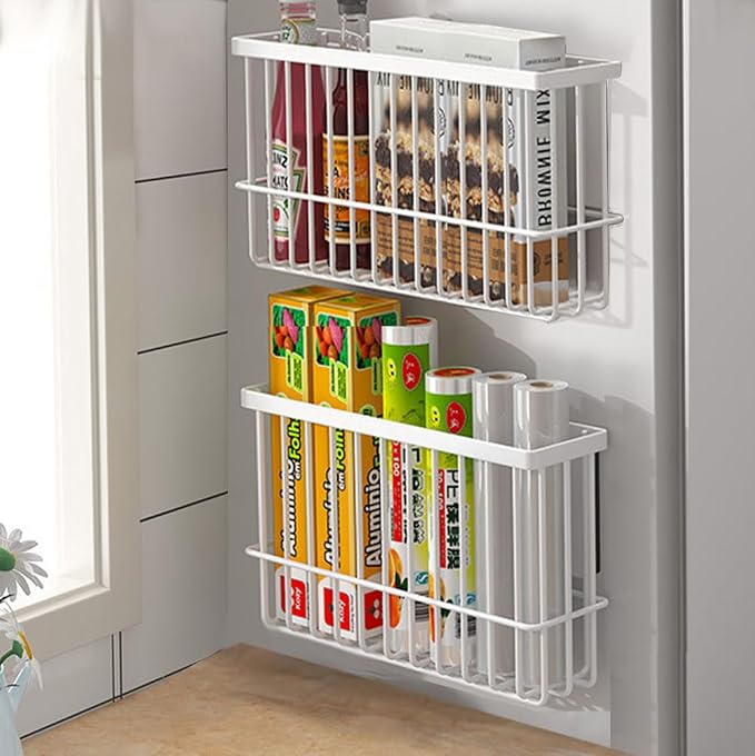 2 Piece Kitchen Cabinet Door Storage Box, Self Adhesive Wall Mounted Storage - Image 3
