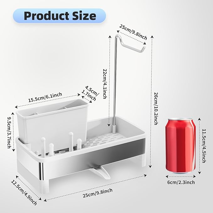 Ewaiira Stainless Steel Sink Caddy, Sponge Holder - Image 6