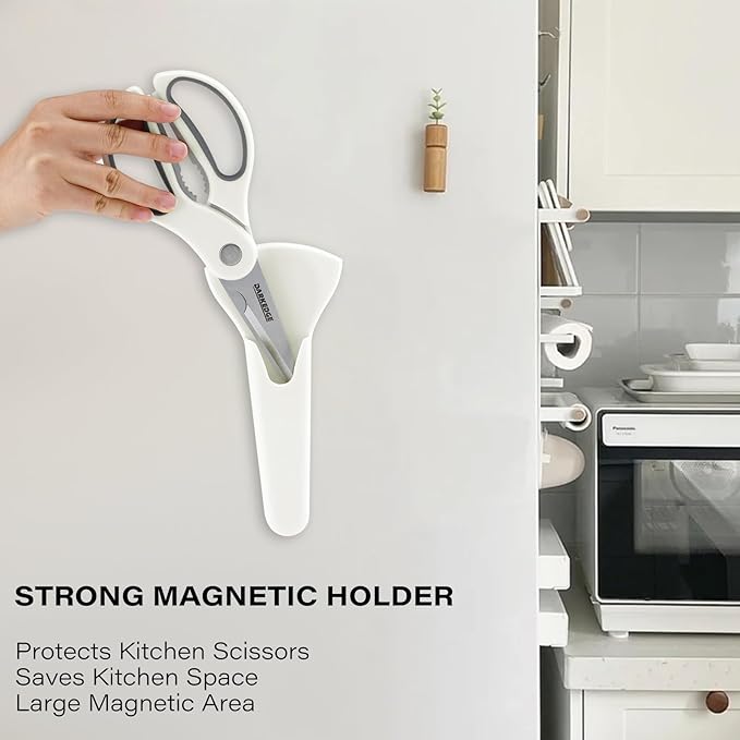 3PCS White Kitchen Scissors and Peeler Set, Magnetic Shears - Image 6