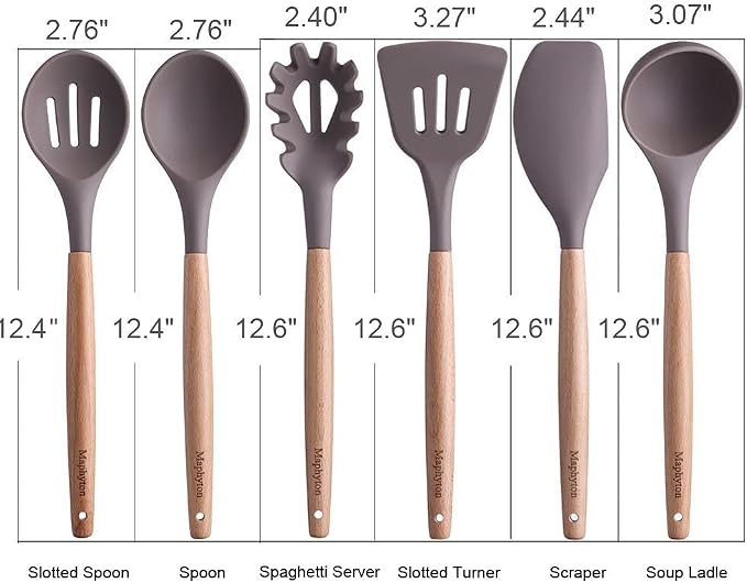 Mapthon Silicone Cooking Kitchen Utensils Set 6 PCS - Image 3