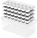 DclobTop Ice Cube Trays with Lid and Bin, Ice Trays by DclobTop