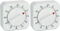 Square 60 Minute Mechanical Kitchen Timer, Manual Countdown Timer by NUOSWEK