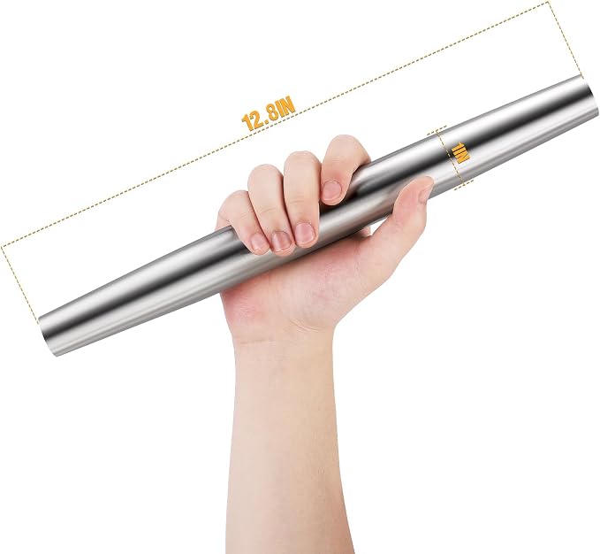 Smooth Stainless Steel Rolling Pin - Image 2