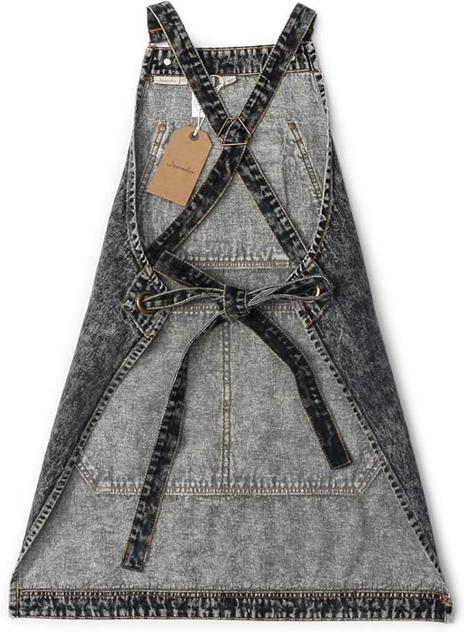 Jeanerlor - Cotton Denim Shop Black Tool Aprons - Jean Work Aprons - Image 3