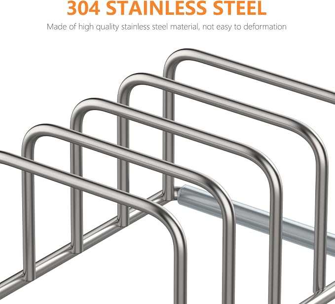 KORRTFID Cutting Board Organizer Stand Holder, 304 Stainless Steel Chopping - Image 3