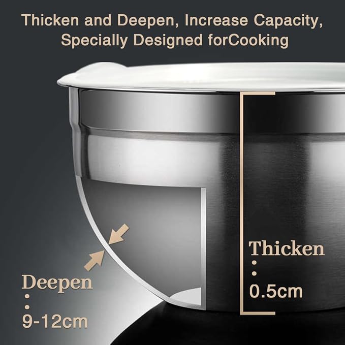 Mixing Bowls, Utensils for the Kitchen, Dishwasher Safe, 3.75L / 3.25L / 2.5L / - Image 4