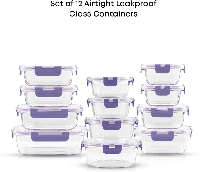 JoyJolt 24pc Borosilicate Glass Storage Containers - Image 3