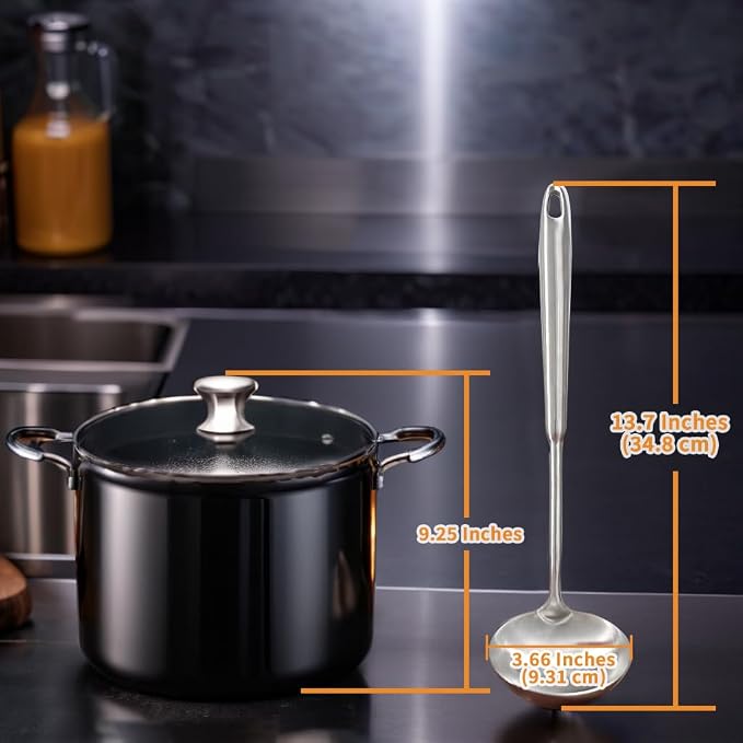 Deep Stainless Steel 13.7 Inches Newness Soup Ladle, Resilient 304 Stainless - Image 5