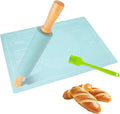3Pcs Silicone Rolling Pin for Baking Sets, 15Inch Pastry Dough Roller by Fymlhomi