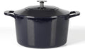 Martha Stewart Gatwick 7 QT Enamel Cast Iron Dutch Oven – Navy Blue, Heavy-Duty by MarthaStewart