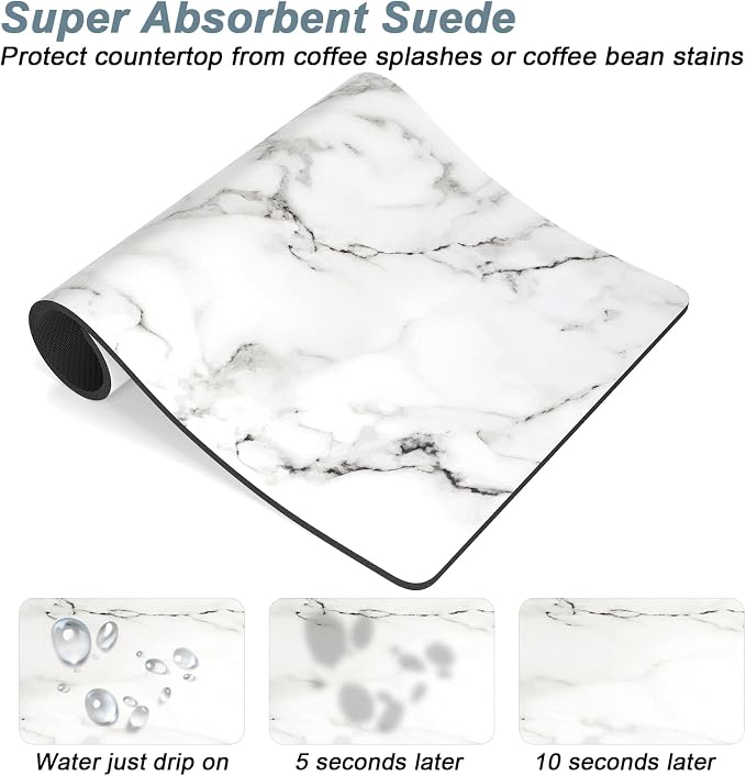 Rnivvi Coffee Mat, Hide Stain Rubber Backed Absorbent Dish Drying Pad - Image 3