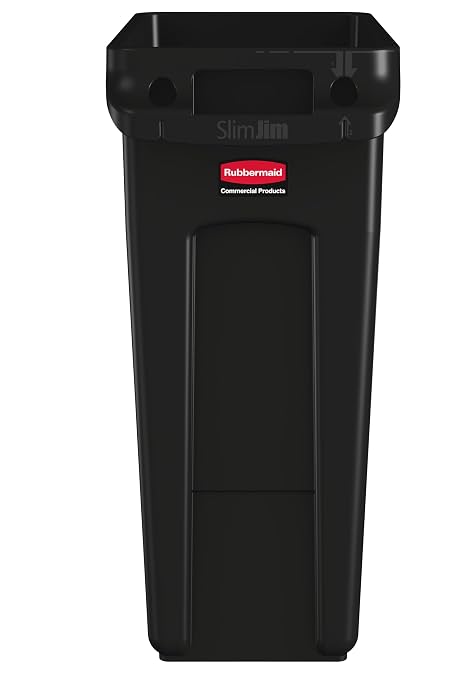 Rubbermaid Commercial Products Slim Jim Plastic Rectangular Trash/Garbage - Image 2