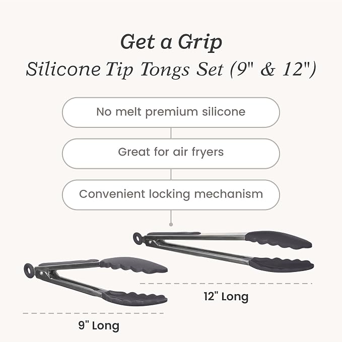 StarPack Premium Silicone Kitchen Tongs Set of 2 - Image 4
