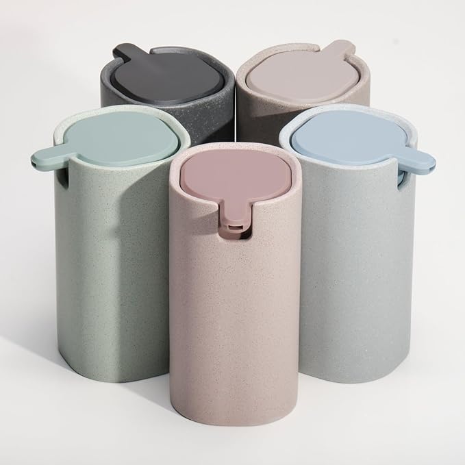 LINE+ARC Modern Easy-to-Press Soap Dispenser. Cute Bathroom Blue Marble Kitchen - Image 2