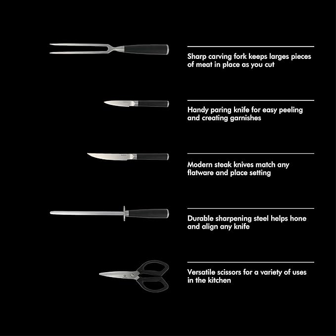 Babish High-Carbon 1.4116 German Steel 15 Piece Full Tang Forged Cutlery - Image 6