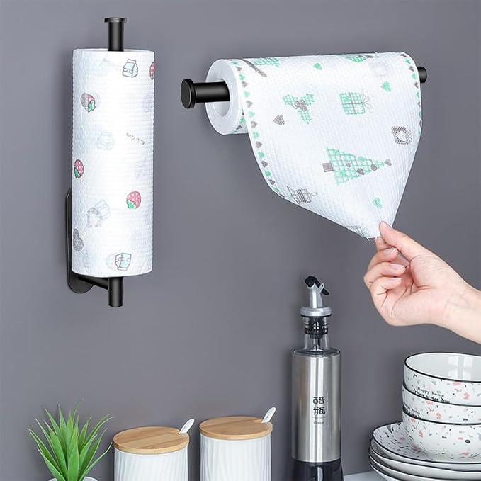 MGahyi Paper Towel Holder Wall Mount, Self Adhesive Or Drilling Paper Towel - Image 4