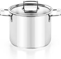 BRA COOKWARE Signature Stainless Steel Stock Pot w/Glass Lid | 9.5 Inch 9 Quart by BRACookware