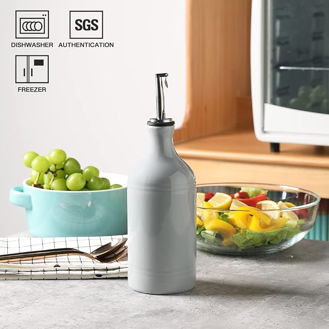 Sweejar Ceramic Olive Oil Dispenser Bottle, Opaque Oil Cruet Protects to Reduce - Image 3