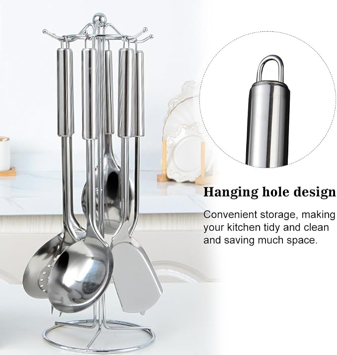 5 PCS Cooking Utensils Set Stainless Steel Kitchen Utensils Gadgets Resistant - Image 7