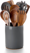 Nucookery Utensil Holder, 6.4" Ceramic Kitchen Utensil Holder by Nucookery