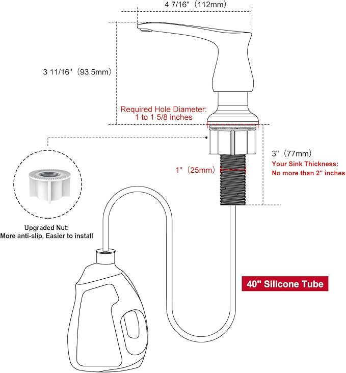 GAGALIFE Kitchen Sink Soap Dispenser Oil Rubbed Bronze, Under Sink Soap - Image 2