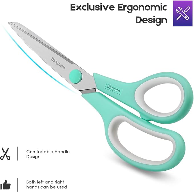 iBayam 8 '' Multipurpose Heavy Duty Scissors Bulk 24-Pack, 2.5mm Thickness - Image 5