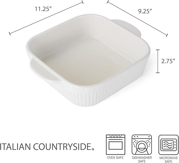 Mikasa Italian Countryside Square Casserole Baker, 9 Inch - Image 2