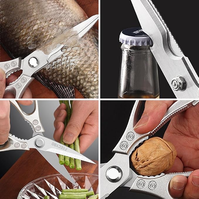 All Purpose Heavy Duty Shears, Metal Handle Stainless Steel Cooking Scissors - Image 3