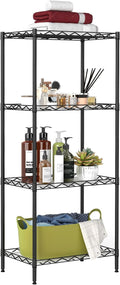 BestOffice | 4-Tier Wire Storage Shelves | 12"D x 18"W x 44"H | Black | by BestOffice
