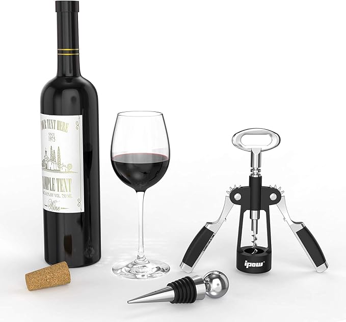 IPOW Wine Opener, Zinc Alloy Wine Bottle Opener, Wing Corkscrew Heavy Duty - Image 6