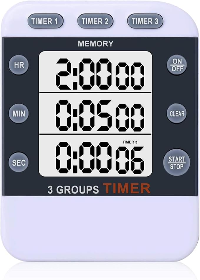 Digital Dual Kitchen Timer for Cooking, 3 Channels Count Down/up Triple Multi by MOSTRUST