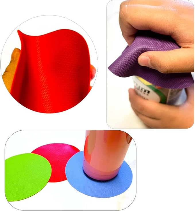 4pcs Rubber Jar Opener Bottle Gripper Non Slip Pad Multi-function Can Opener - Image 2