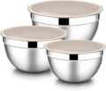 E-far Mixing Bowls with Lids, 6-Piece Stainless Steel Salad Bowls Metal Nesting by E-far