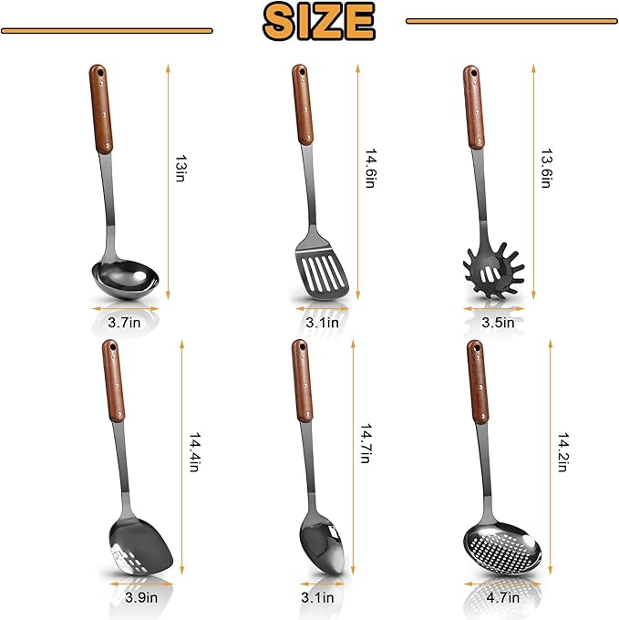 Stainless Steel Mirror Polished Kitchen Utensils Set - Image 2