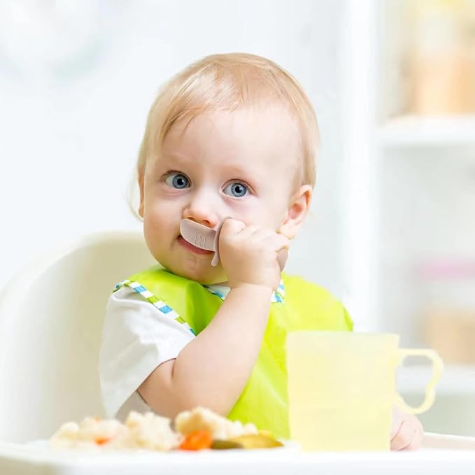 PandaEar 6 Pack Silicone Baby Spoons and Fork Feeding Set- Anti-Choke First - Image 2