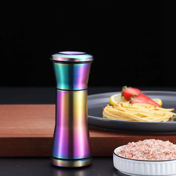 Rainbow Salt And Pepper Shakers, Kyraton Titanium Plating Stainless Steel Salt - Image 2