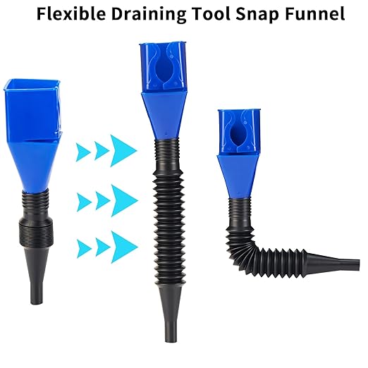 Funnels for Automotive Use, Flexible Draining Tool Snap Funnel, Retractable - Image 6