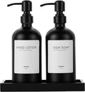 2 Packs Glass Soap Dispenser Set by unisence