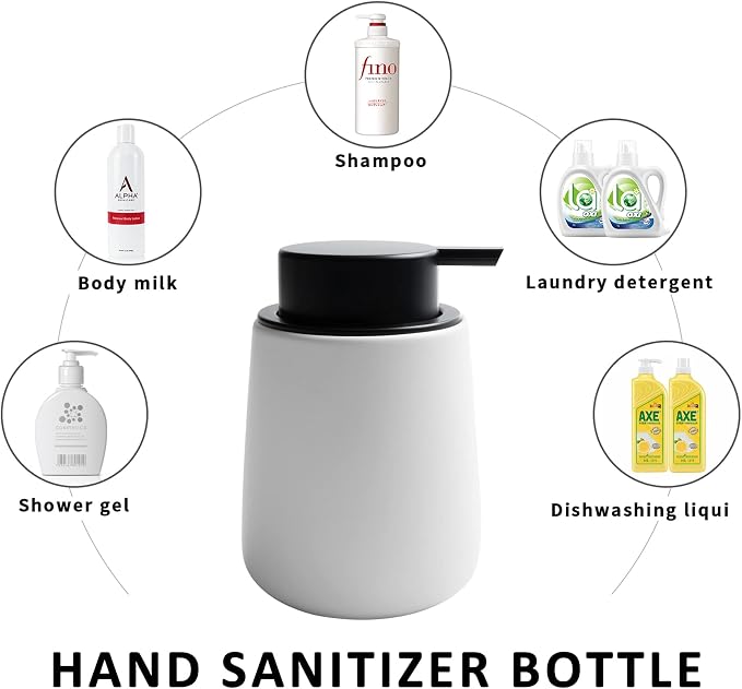 Soap Dispenser Ceramic with Easy-to-Press Pump Hand Lotion Liquid Dispenser - Image 6