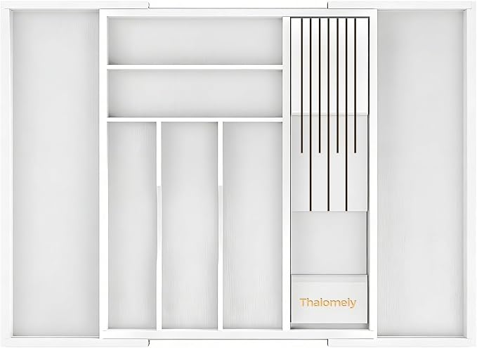 Bamboo Kitchen Drawer Organizer, Expandable Silverware Organizer - Image 2