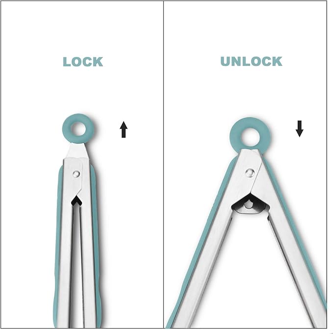 Premium 304 Stainless Steel Tongs Set – 12" Grill Tongs & 9" Cooking Tongs - Image 4