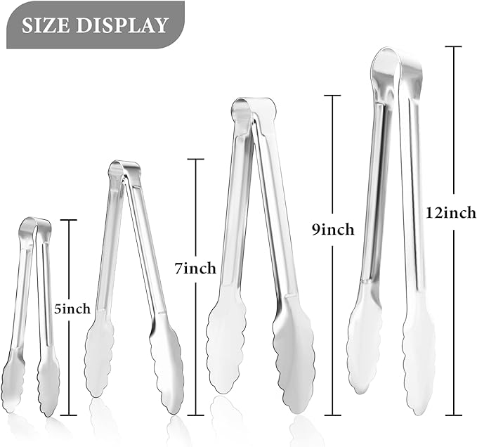 12 Pack Small Serving Tongs, XEVOM Stainless Steel Sugar Tongs Mini Appetizers - Image 3