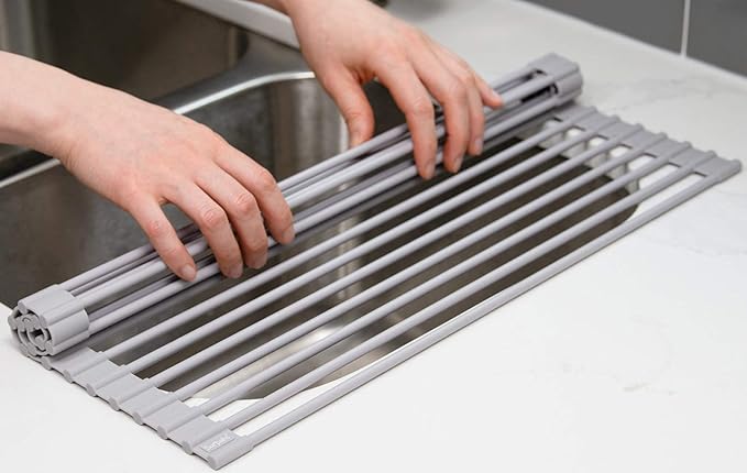 Surpahs 20.5 x 15.5 Inch Roll-Up Dish Drying Rack, Fits Across Sink Openings up - Image 9