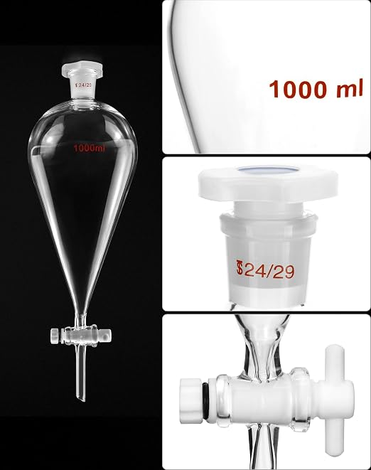 QWORK 1000ml Heavy Wall Conical Separating Funnel - Image 4