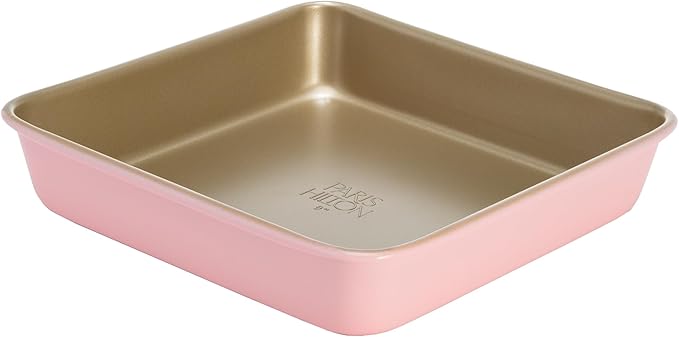 Paris Hilton Nonstick Carbon Steel Bakeware Collection, 9-Inch Square Cake Pan by TheWorldofParisHilton