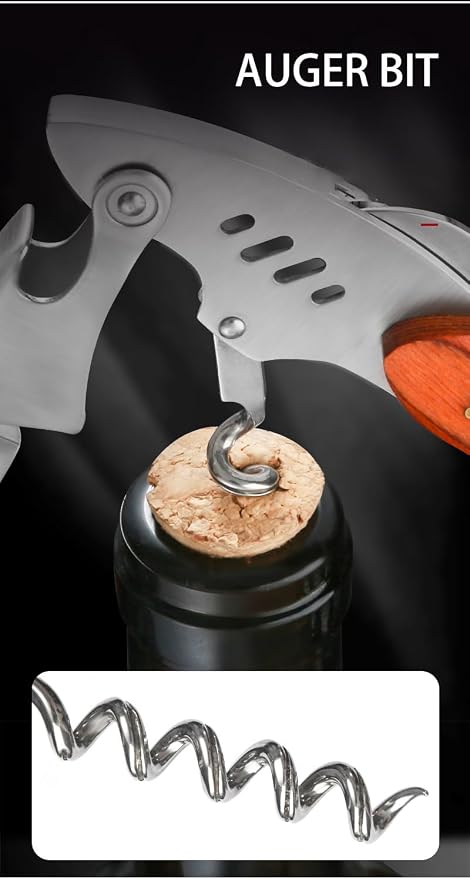 True Shark Corkscrew, Professional Waiters Corkscrew Wine Key Bottle Opener - Image 5