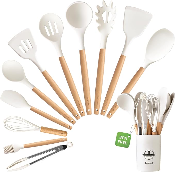 SAKAMOSH Silicone Cooking Utensils Set by SAKAMOSH