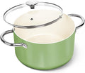 MICHELANGELO Stock Pot with Lid, 6 Quart Cooking Pot with Ceramic Coating by Michelangelo