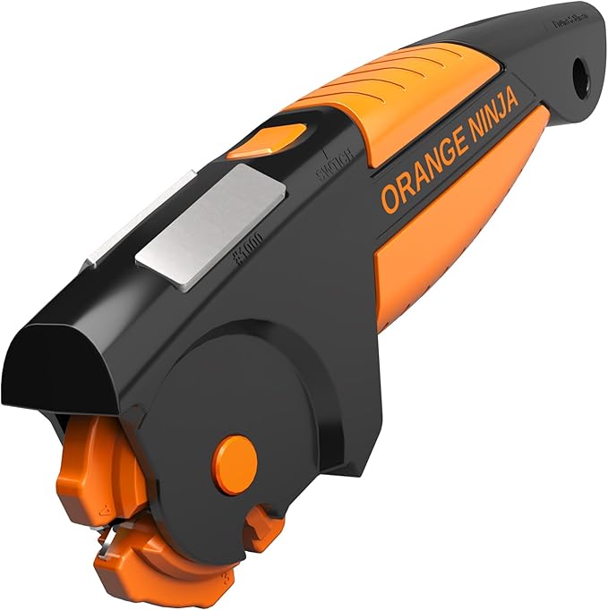 Orange Ninja 7-in-1 Garden Tool & Knife Sharpener – Sharpens Axe, Pruner & by SharpPebble